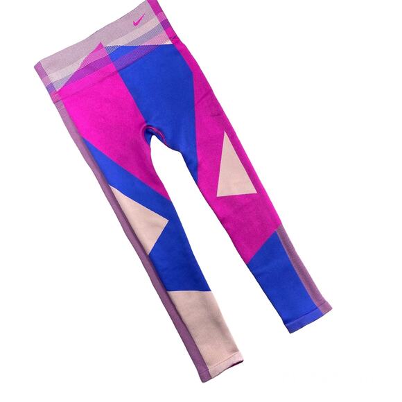 NIKE Sculpt Icon Clash Leggings 7/8 Seamless Training Colorblock Womens Medium - Picture 3 of 9